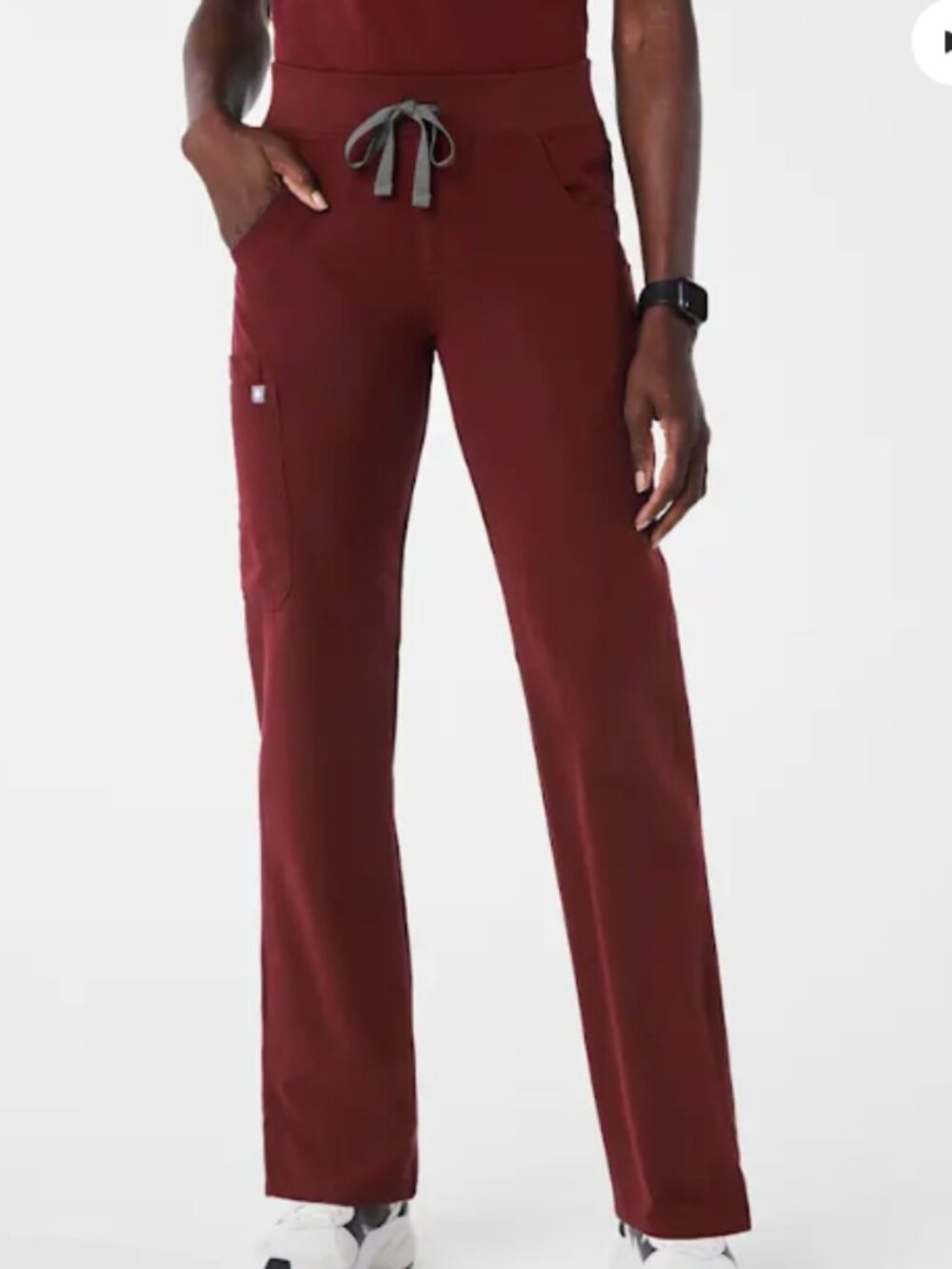 FIGS Burgundy Kade Straight-Leg Scrub Pant